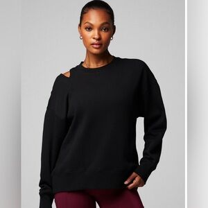 Fabletics Black Cutout Shoulder Sweatshirt